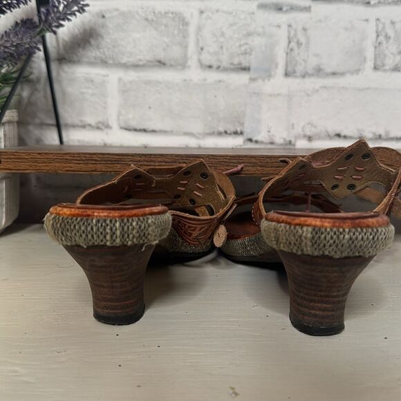 Spring Step Leather Savory Sandals Boho Hippie Size 38 7.5 8 - Picture 7 of 11